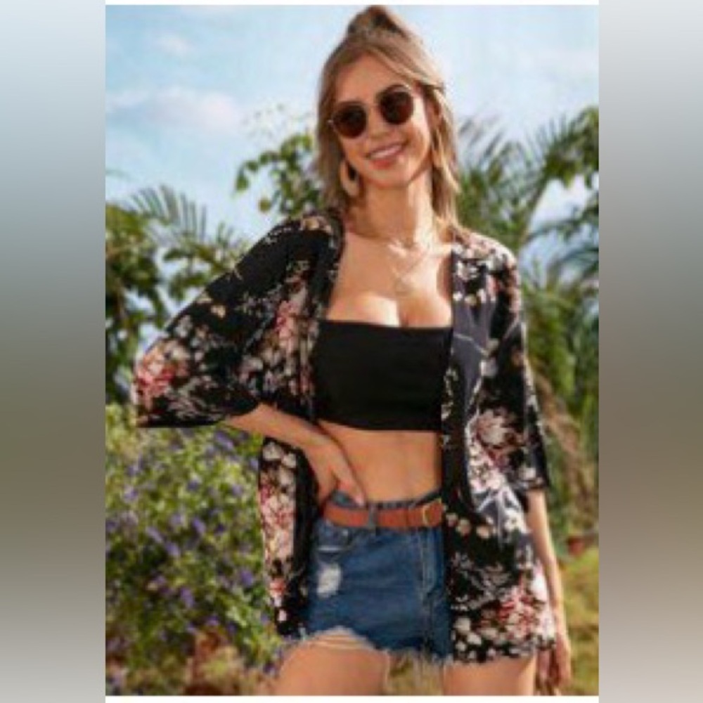 Elegant Floral Women's Kimono Robe